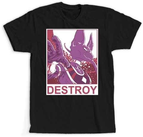 Lord Beerus Sama Hakai Destroy Black Shirt