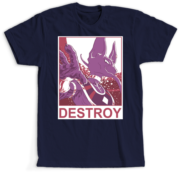 Lord Beerus Sama Hakai Destroy Navy Shirt