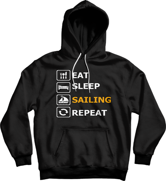 Eat Sleep Sailing Repeat Sailor Sailing Lovers Gift Unisex Hooded Sweatshirt - Bunnyx